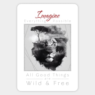 Lion Nature Outdoor Imagine Wild Free Magnet